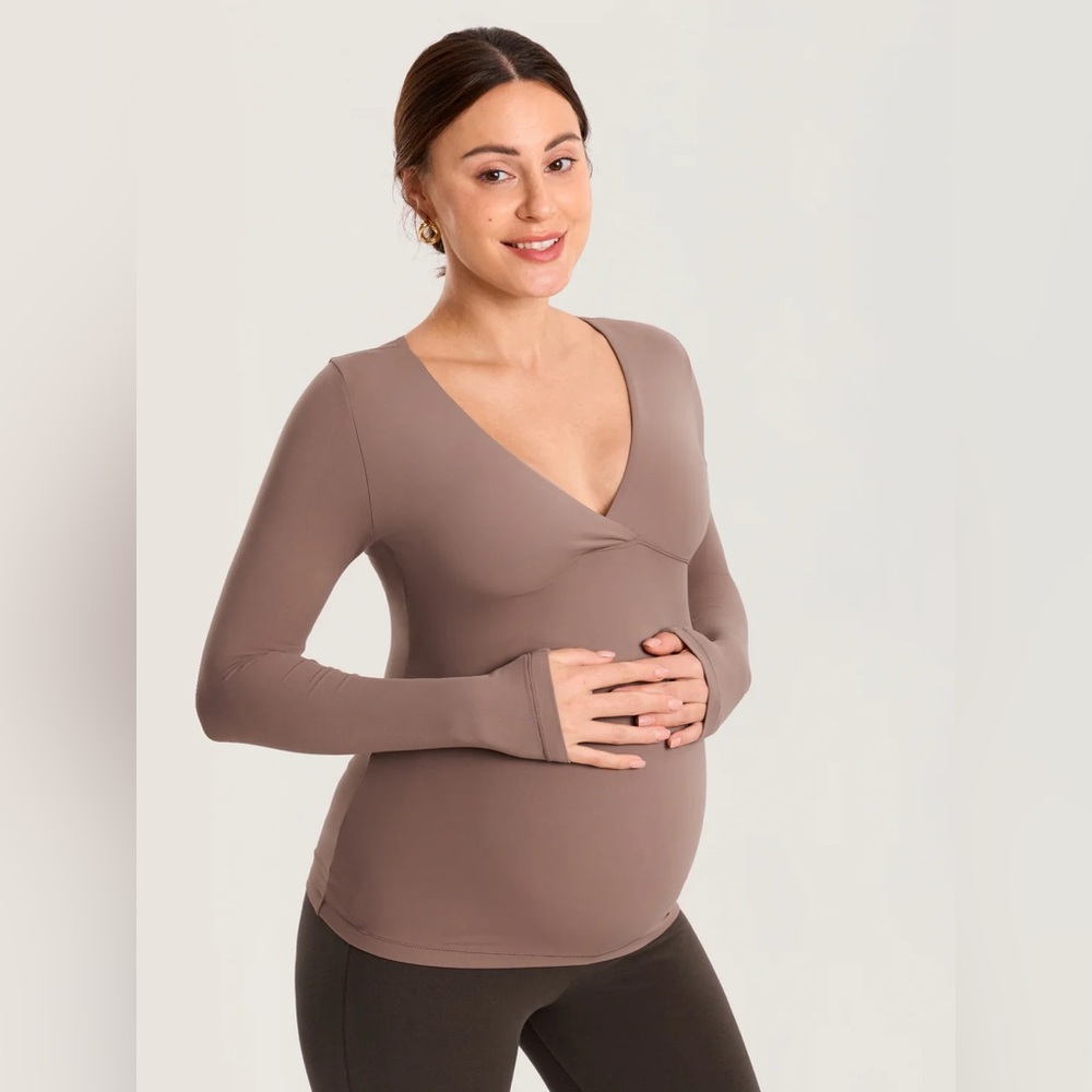 AirSoft Crossover Maternity & Nursing Top - Long Sleeves